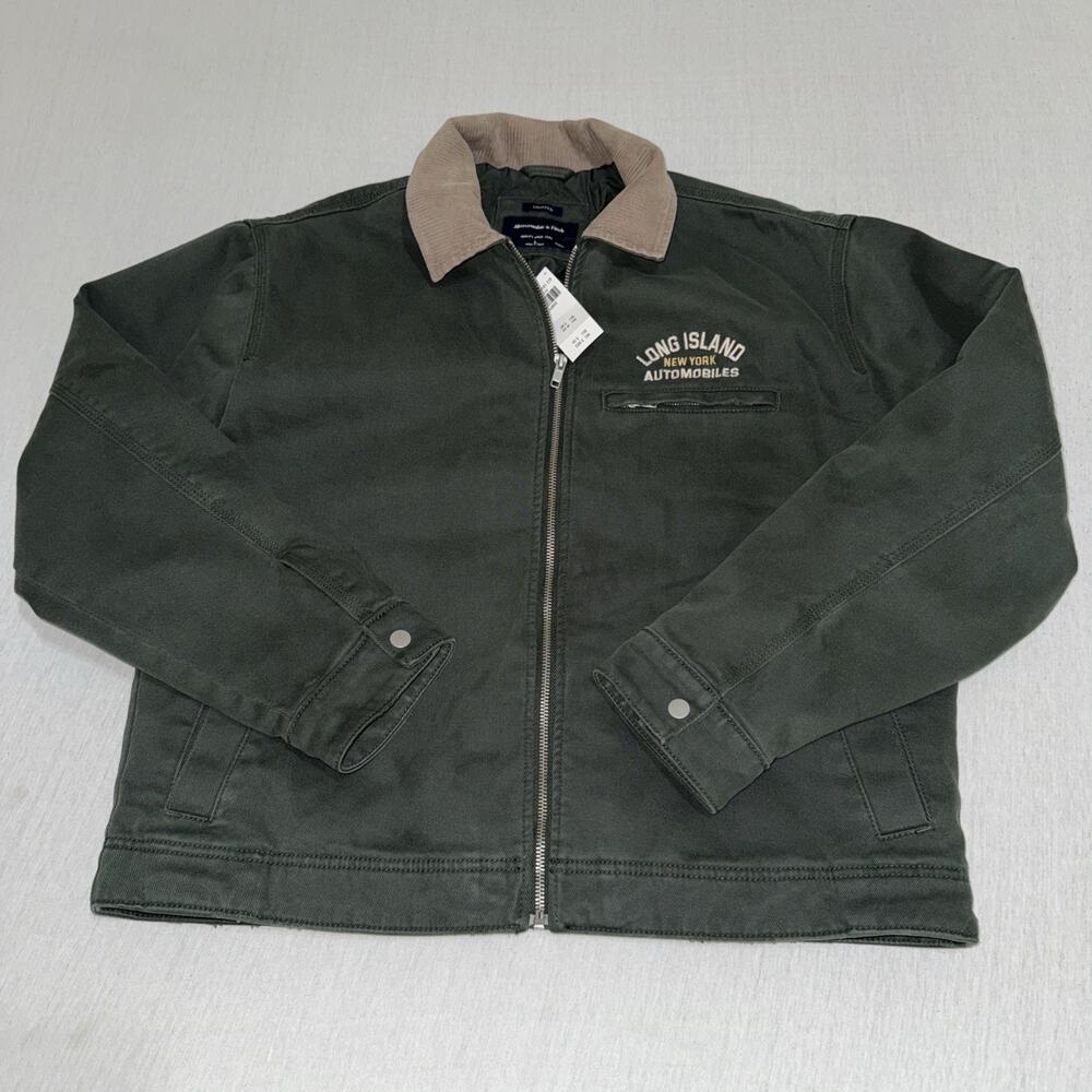 Abercrombie & Fitch Men's Jacket Size Large Cropped Workwear Green New York NWT